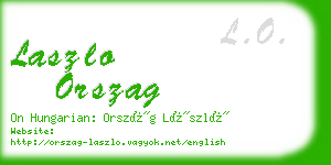 laszlo orszag business card